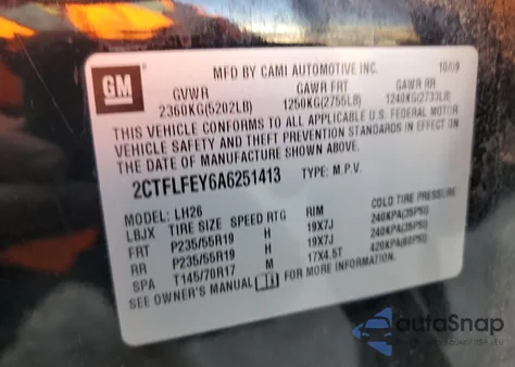 2010 GMC Terrain Slt из США, поврежденный, VIN 2CTFLFEY6A6251413